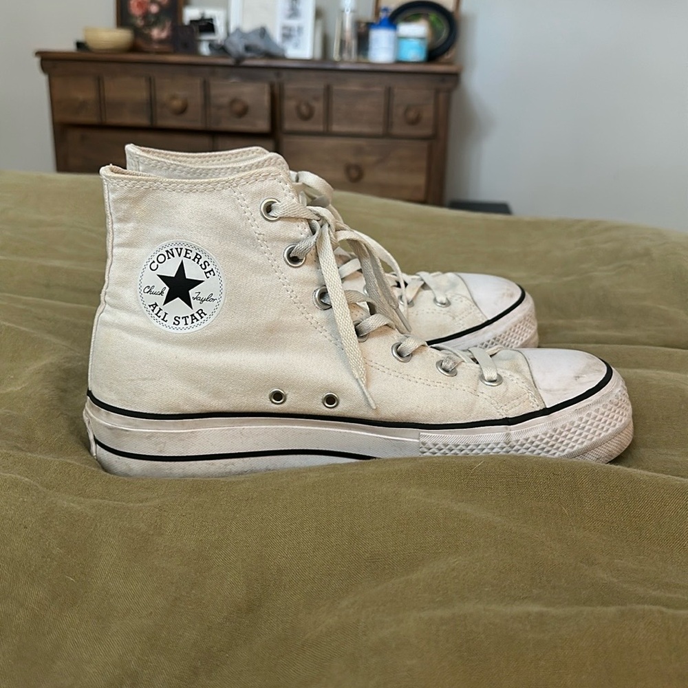 Converse White High-Top Sneakers Platform